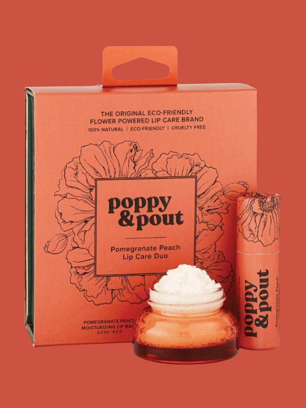 Poppy & Pout Lip Care Duo Gift Set - Pomegranate Peach