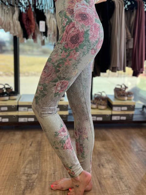 Havyn Baroque Floral Sublimation Print M.Rena High Waist Leggings | Sparkles & Lace Boutique