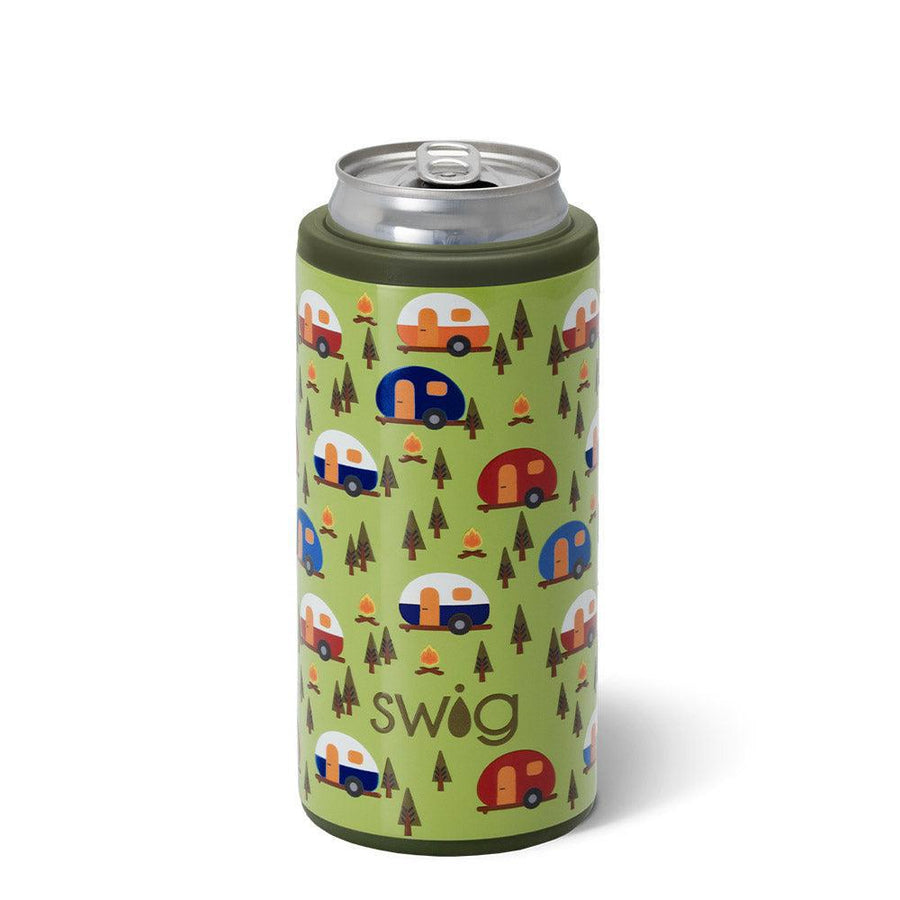 Swig Happy Camper Skinny Can Cooler (12 oz) | Sparkles & Lace Boutique