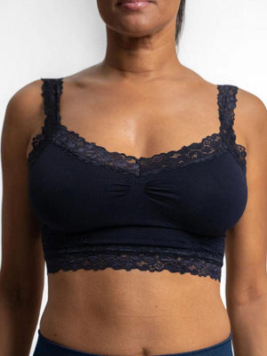 Brinkley Navy Lace Bralette and Bra Cover