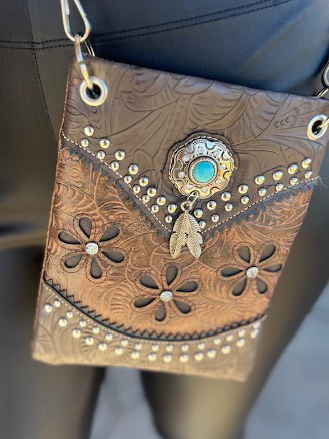 Kelsea Brown Turquoise Charm Chic Fringe Versatile Bag