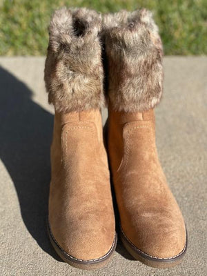 Yazzie Plush Faux-Fur Boots - Tan
