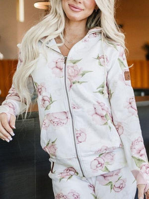 Happily Ever After Floral Full Zip Hoodie