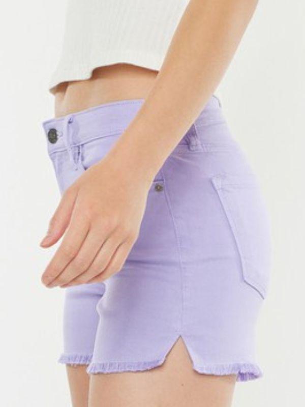 Kancan High-Rise Lavender Denim Shorts