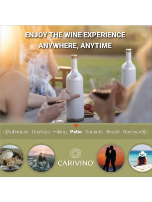 Carivino All in One Insulated Wine Bottle Pearl with Glasses
