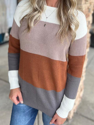 Willow Autumn Toned Color Block Sweater | Sparkles & Lace Boutique