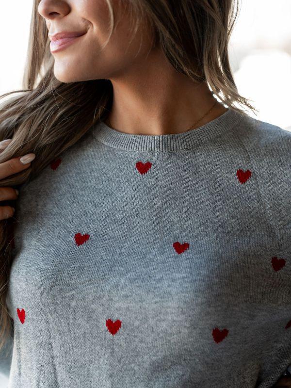 Be Mine Sweater with Red Hearts