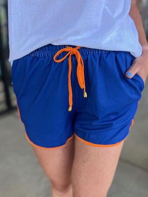 Everyday Shorts - Bronco Blue & Orange | Sparkles & Lace Boutique