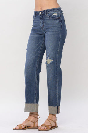 Judy Blue Straight Cuff Dad Jean | Sparkles & Lace Boutique