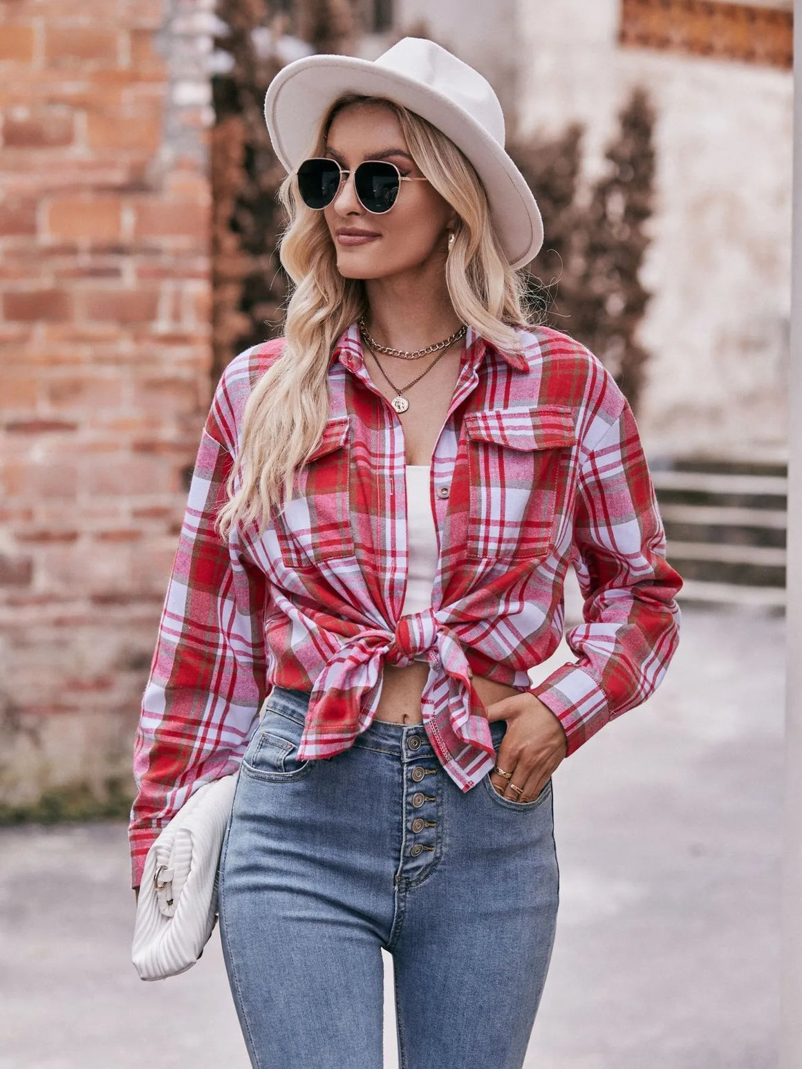 Hazel Plaid Button-Down Long Sleeve Shirt