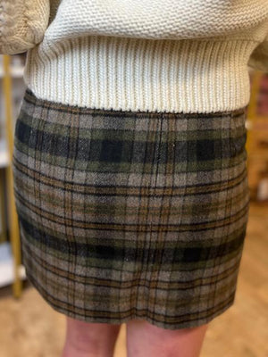 Regina Lacing Detail Plaid Mini Skirt