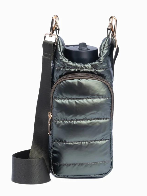 Puffer Crossbody Backpack in Silver