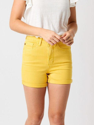 Judy Blue Tummy Control Yellow Shorts