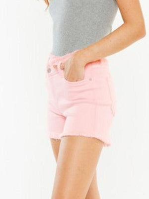 Kancan High-Rise Pink Denim Shorts