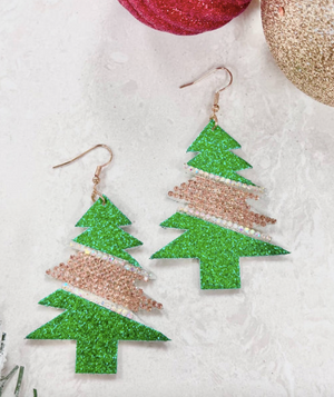 The Most Wonderful Time of the Year Glitter Tree Earrings
