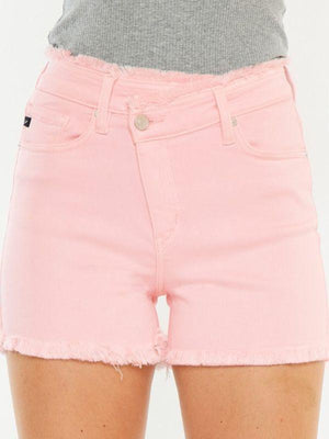 Kancan High-Rise Pink Denim Shorts