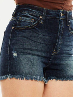 Kancan High-Rise Dark Denim Shorts