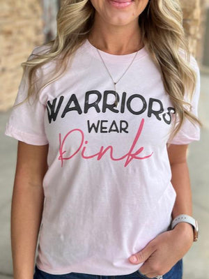 Warriors Wear Pink Breast Cancer Awareness Tee