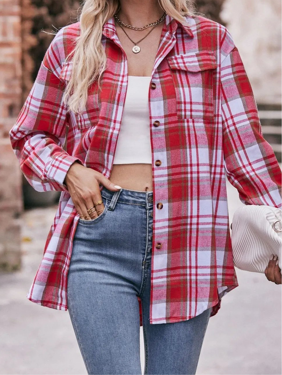 Hazel Plaid Button-Down Long Sleeve Shirt