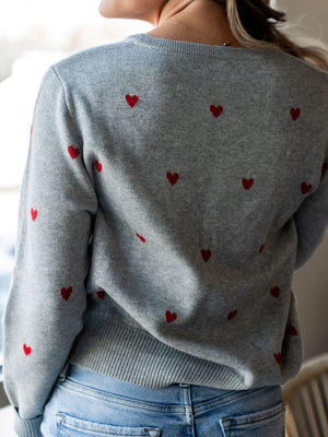Be Mine Sweater with Red Hearts