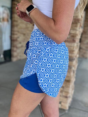 Miracle Shorts - Blue Floral Party