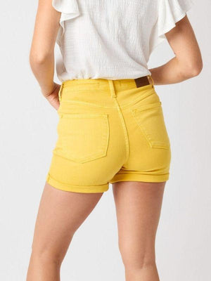 Judy Blue Tummy Control Yellow Shorts