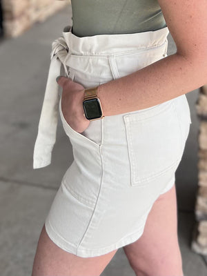 Leah Tie-Waist Paper Bag Shorts | Sparkles & Lace Boutique