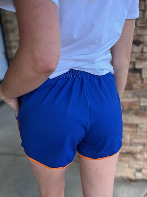 Everyday Shorts - Bronco Blue & Orange | Sparkles & Lace Boutique