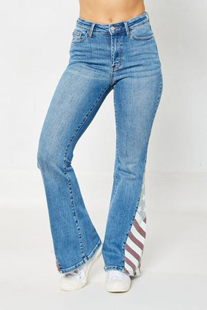 Judy Blue High-Waist Americana Flag Print Flare