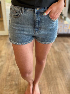 Ellie Denim Cutoff Shorts | Sparkles & Lace Boutique