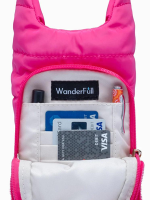 WanderFull Pink HydroBag with Cream & Pink Strap | Sparkles & Lace Boutique