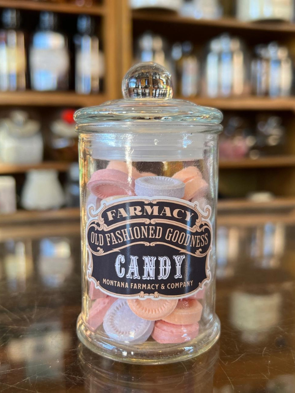 Old Fashioned Apothecary Jar with Bottle Caps Nostalgic Candy