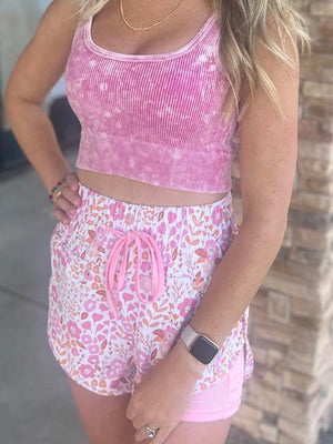 Miracle Shorts - Pink Floral Party