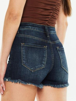 Kancan High-Rise Dark Denim Shorts