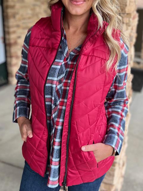 Summit Ruby Puffy Vest with Zippered Pockets
