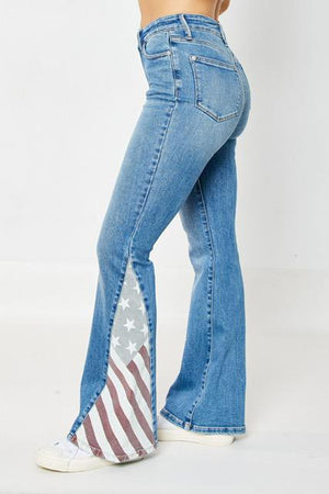 Judy Blue High-Waist Americana Flag Print Flare