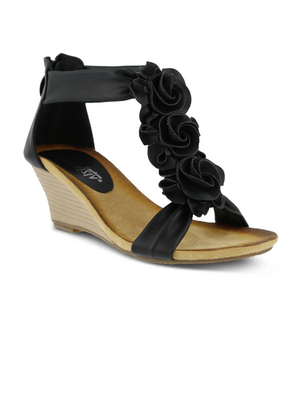 Harlequin Sandal in Black | Sparkles & Lace Boutique