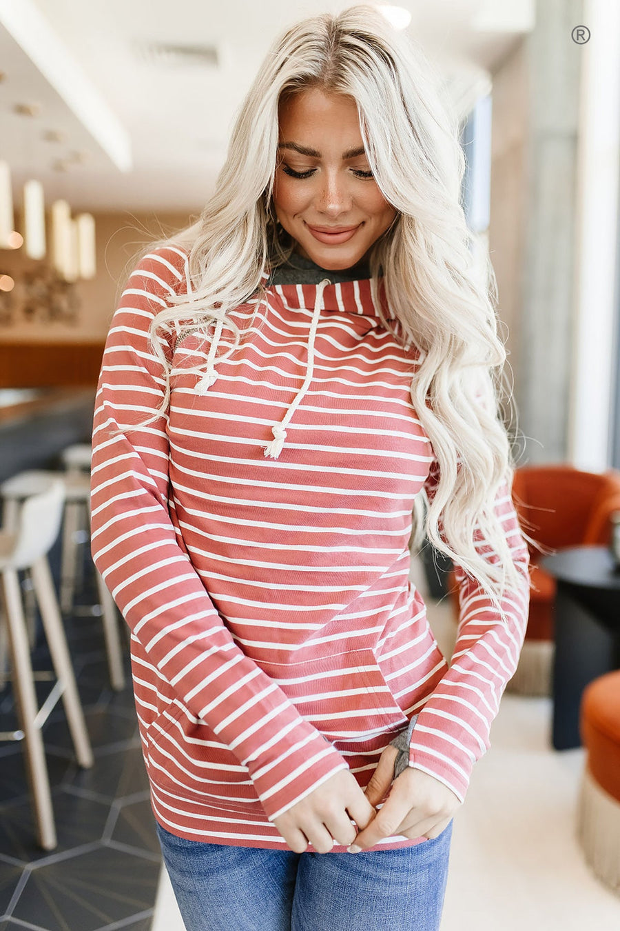 DoubleHood™ Sweatshirt - Line It Up Pink