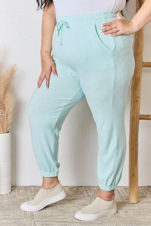 Lucinda Mint Drawstring Ultra Soft Knit Jogger - Online Exclusive