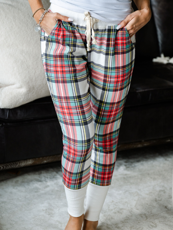 Holiday Cheer Plaid Joggers | Sparkles & Lace Boutique