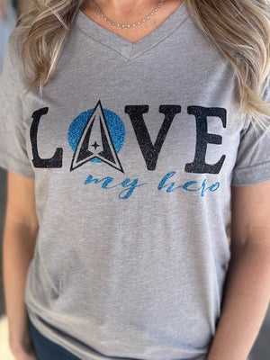 Love My Hero Tee - Space Force | Sparkles & Lace Boutique