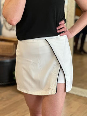 Steffi White Tennis Skirt with Built-in Shorts | Sparkles & Lace Boutique