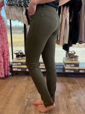 Marley Italian Pants in Olive | Sparkles & Lace Boutique