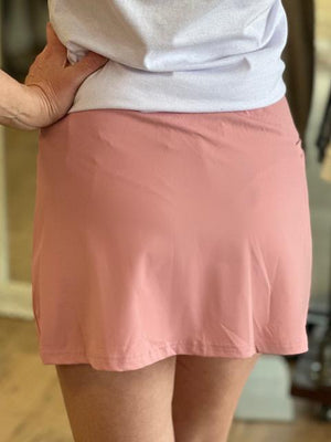 Steffi Pink Tennis Skirt with Built-in Shorts | Sparkles & Lace Boutique