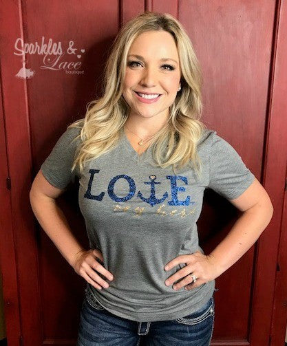 Love My Hero Tee - Navy | Sparkles & Lace Boutique