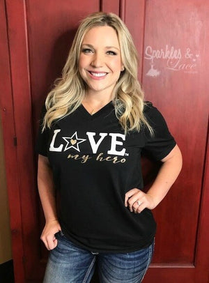 Love My Hero Tee - Army | Sparkles & Lace Boutique