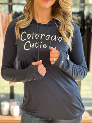 Colorado Cutie Navy Long Sleeve Hoodie | Sparkles & Lace Boutique