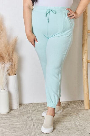 Lucinda Mint Drawstring Ultra Soft Knit Jogger - Online Exclusive