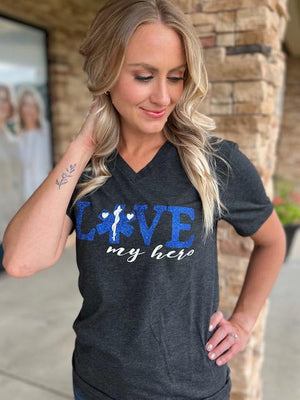 Love My Hero Tee - EMS | Sparkles & Lace Boutique