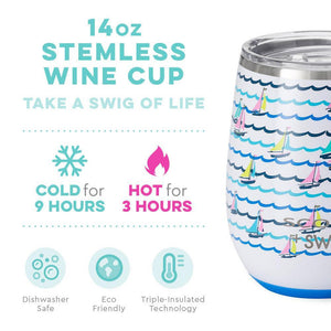 Swig Boats and Rows Stemless Wine Cup | Sparkles & Lace Boutique